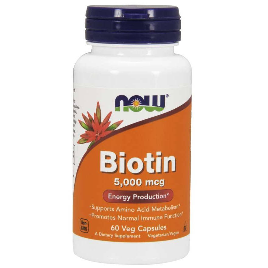 

Биотин Biotin Now Foods 5000 мкг 60 капсул