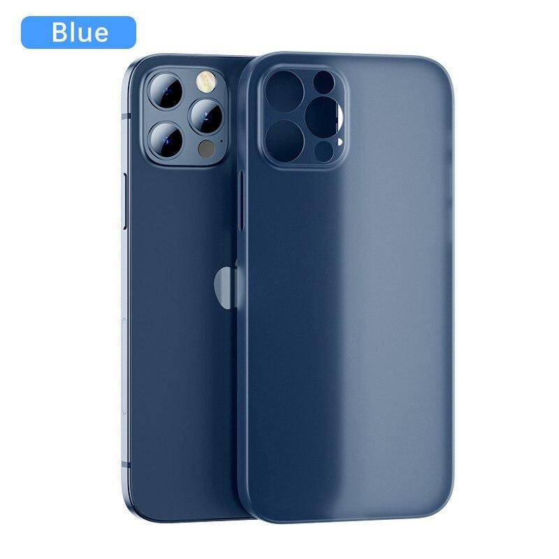 

Ультратонкий чехол для iPhone 13 Pro Синий матовый пластик