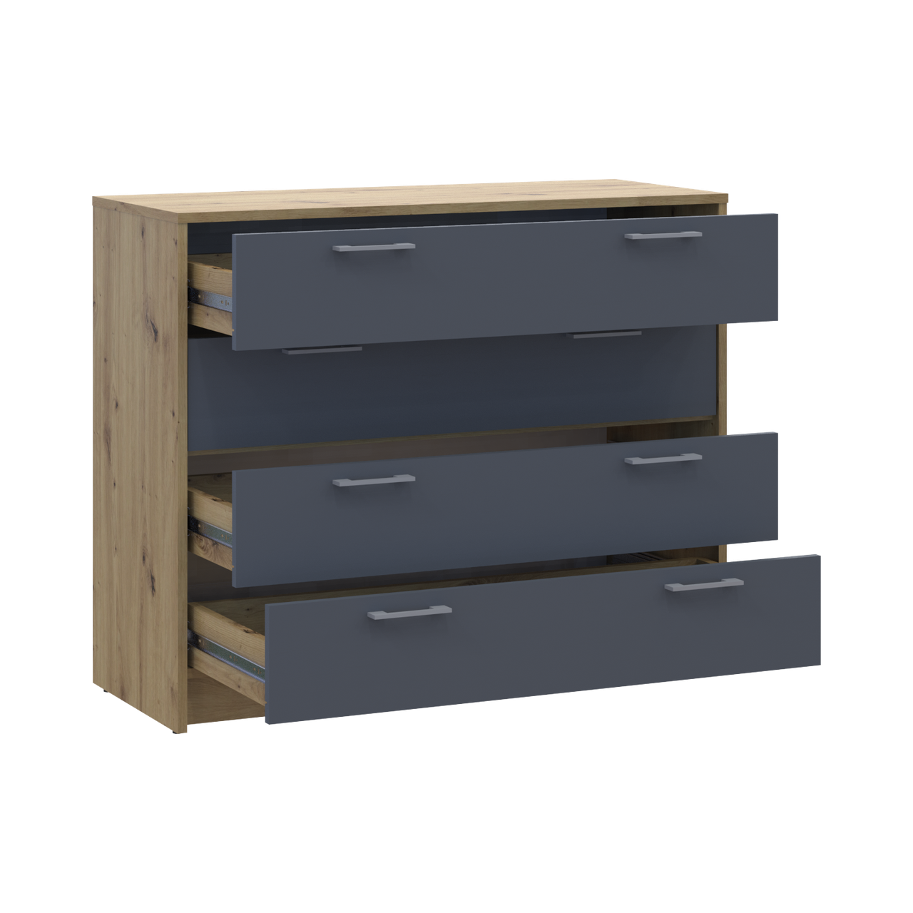 Комод Doros Ронді Дуб Артізан/Графіт 4 шухляди 100х40х82 (41516186) 5