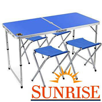 

Стол раскладной для пикника + 4 стула, чемодан.Синий SunRise