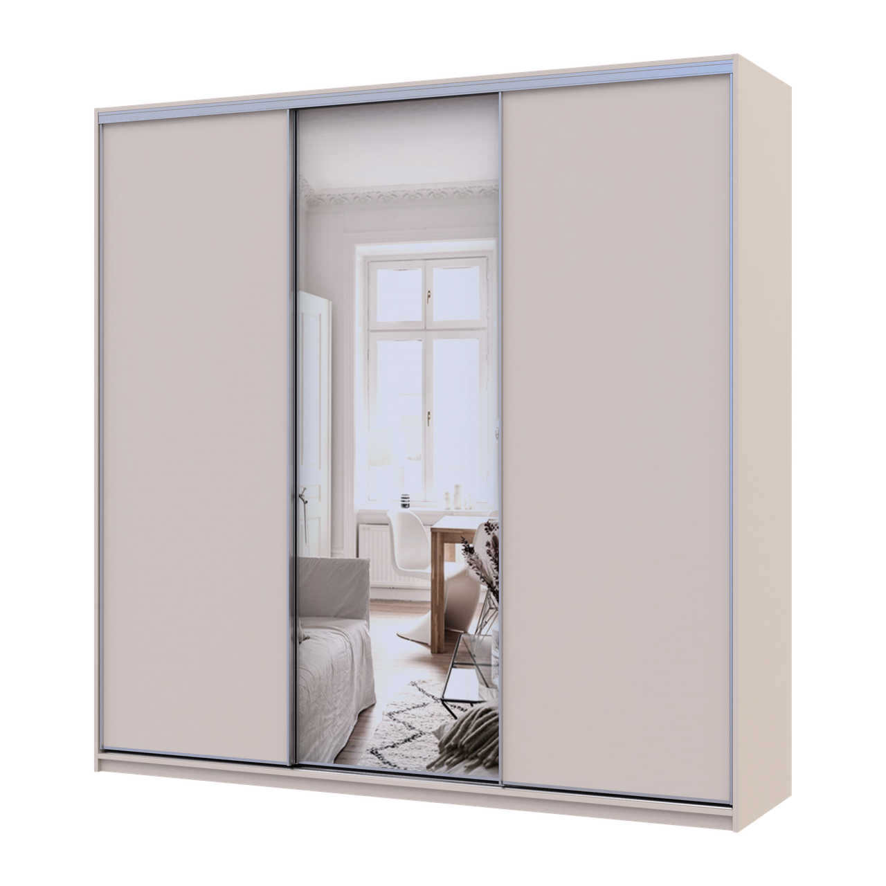 Шафа купе Doros Сіті Лайт Кашемір 2 ДСП / 1 дзеркало 225х60х225 (80736383)