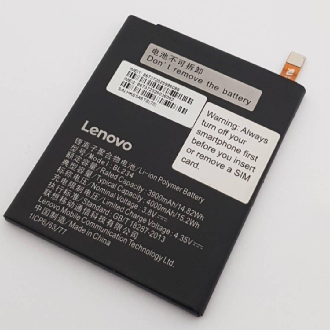 

Батарея BL234 Lenovo P70, A5000, P1m Сервисный оригинал с разборки (до 15% износа)