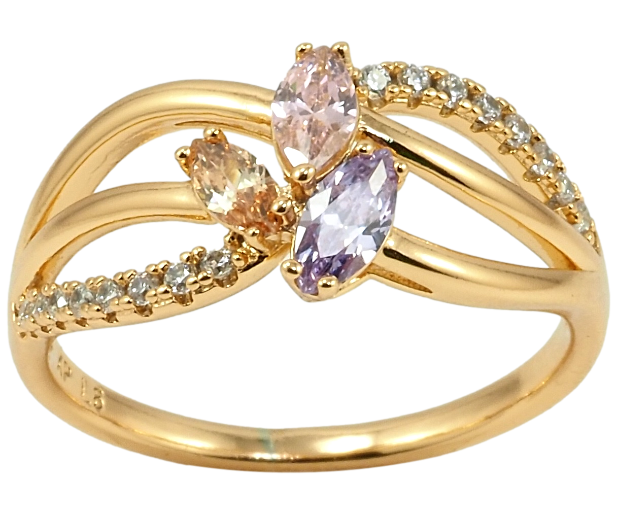 

Кольцо Xuping Позолота 18K "Узор с цветными фианитами" р.16,17,18,18.5