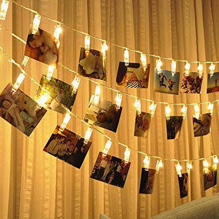 

Гирлянда LED на батарейках с прищепками для свадебного декора