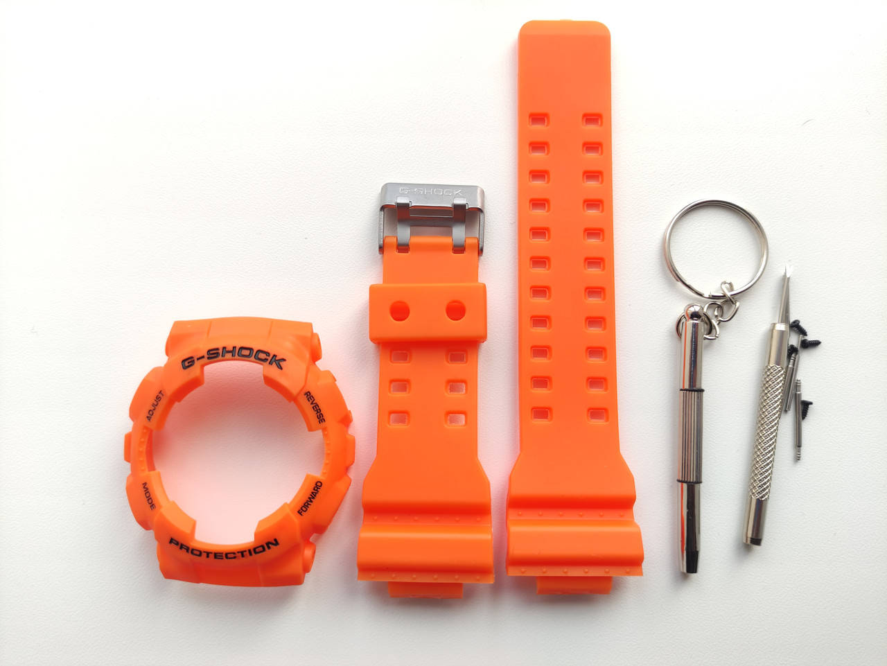 

Casio ремешок, безель (рант) для часов G-SHOCK GA-100 / GA-110 / GA-120 GD-100 GD-120 Матовый Оранжевый с черным