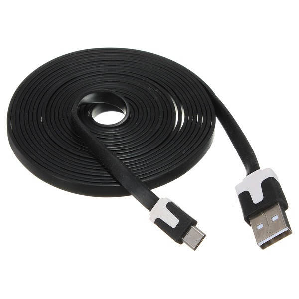 

Шнур кабель USB MICRO-USB 3м flat плоский