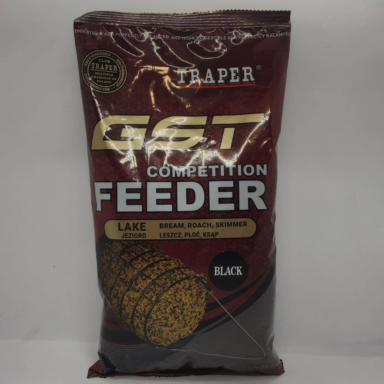 

Прикормка TRAPER GST feeder 1kg Jezioro (Lake) BLACK. Трапер компэтишн Фидер для озёрной рыбалки черная. 1 кг