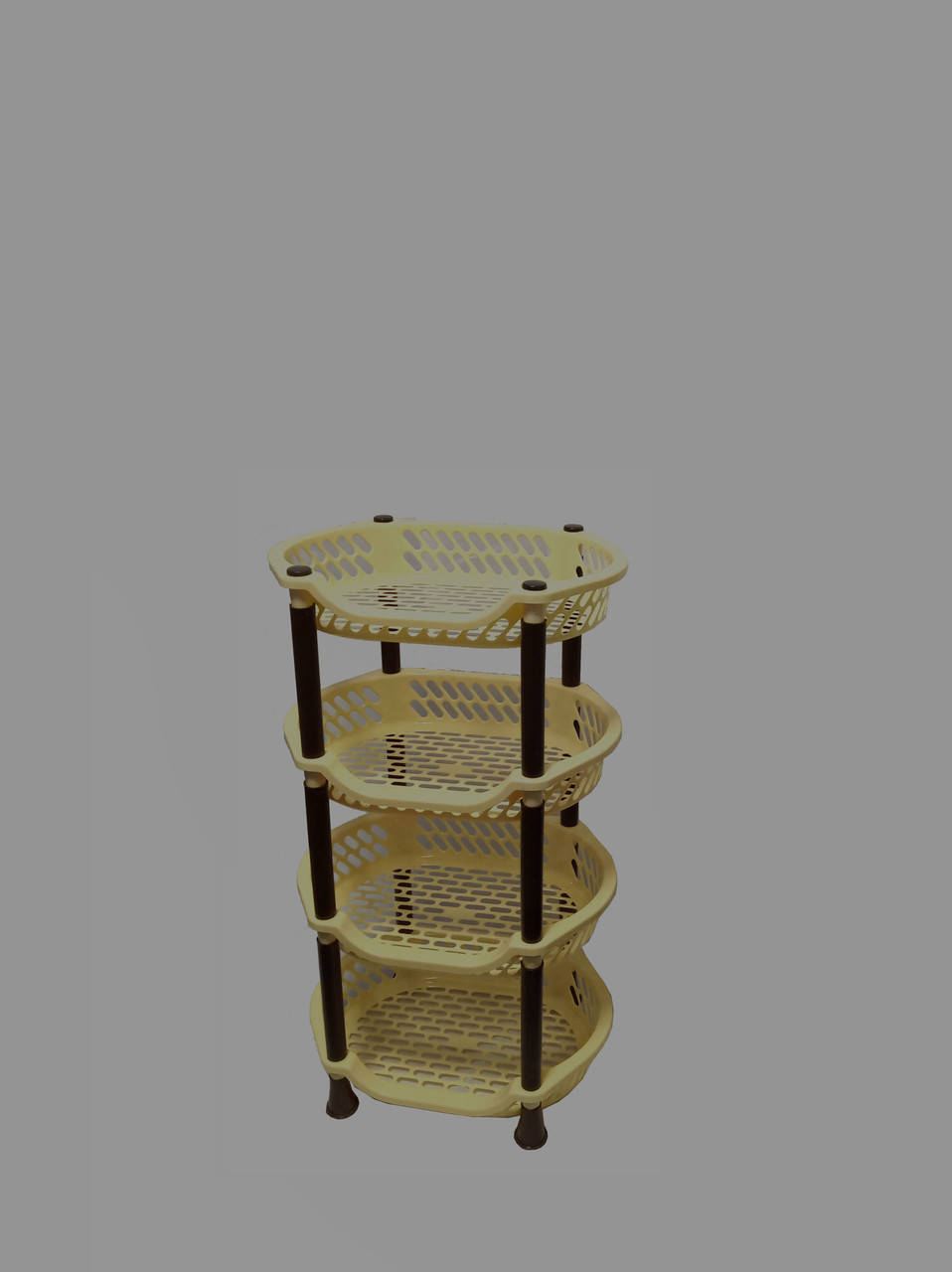 

Этажерка из пластика органайзер для ванной и кухни EFE Plastics 4 яруса бежево-коричневая