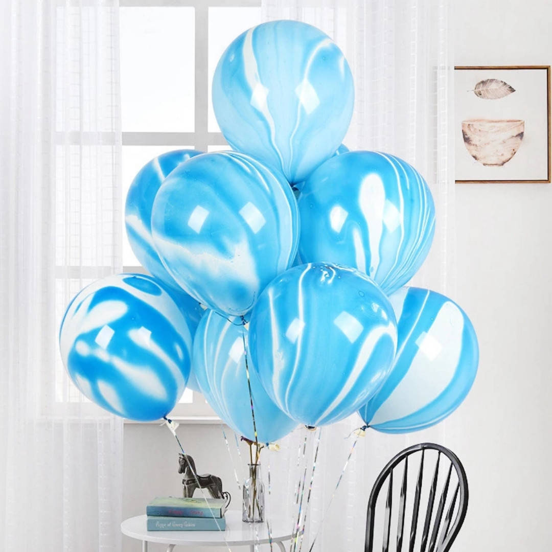 

ШАРЫ ВОЗДУШНЫЕ АГАТ голубой (30 СМ) КИТАЙ