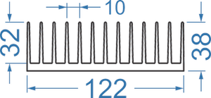 

Алюминиевый радиаторный профиль 122x38, Серый