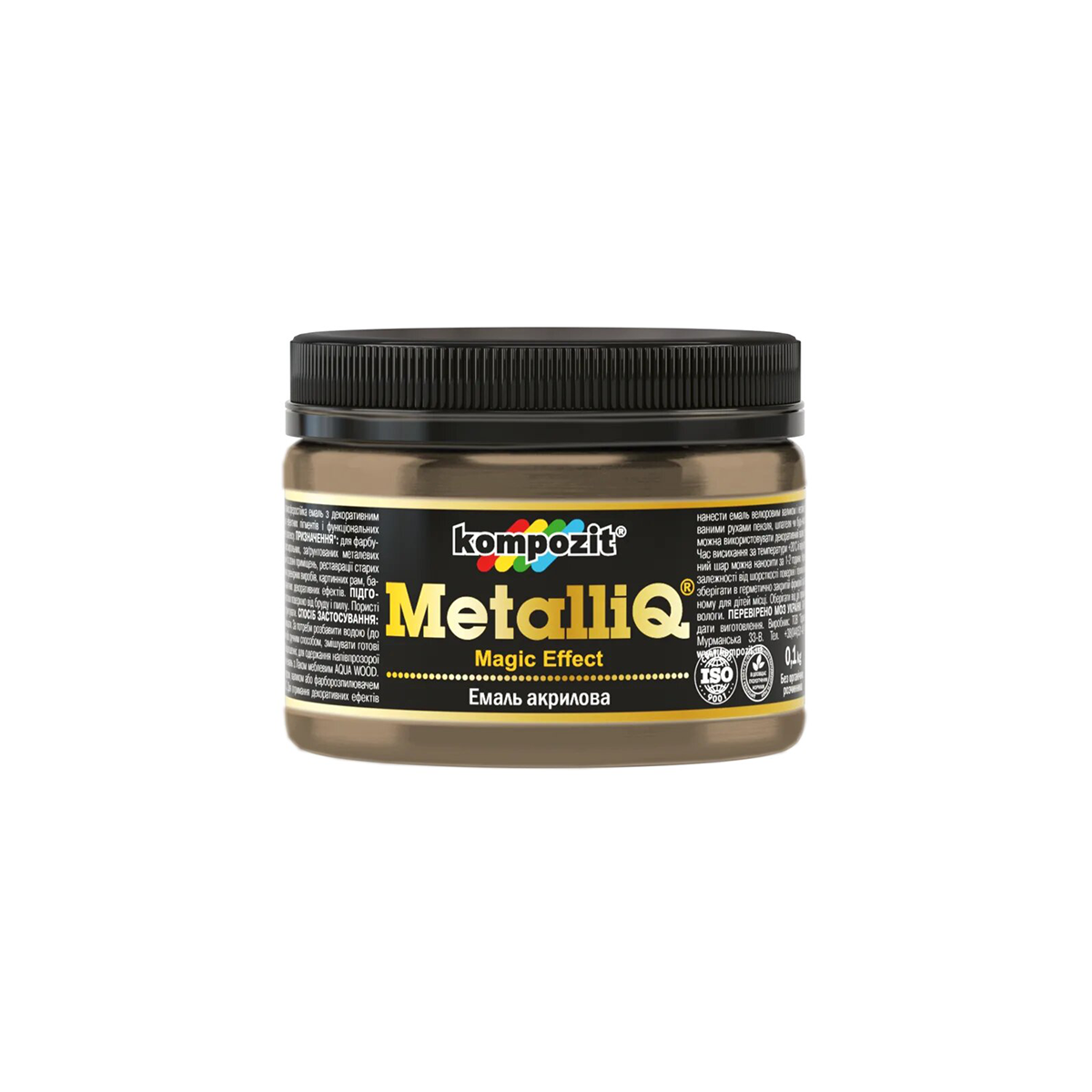 

Декоративная акриловая эмаль Kompozit Metalliq римское золото 0.1кг