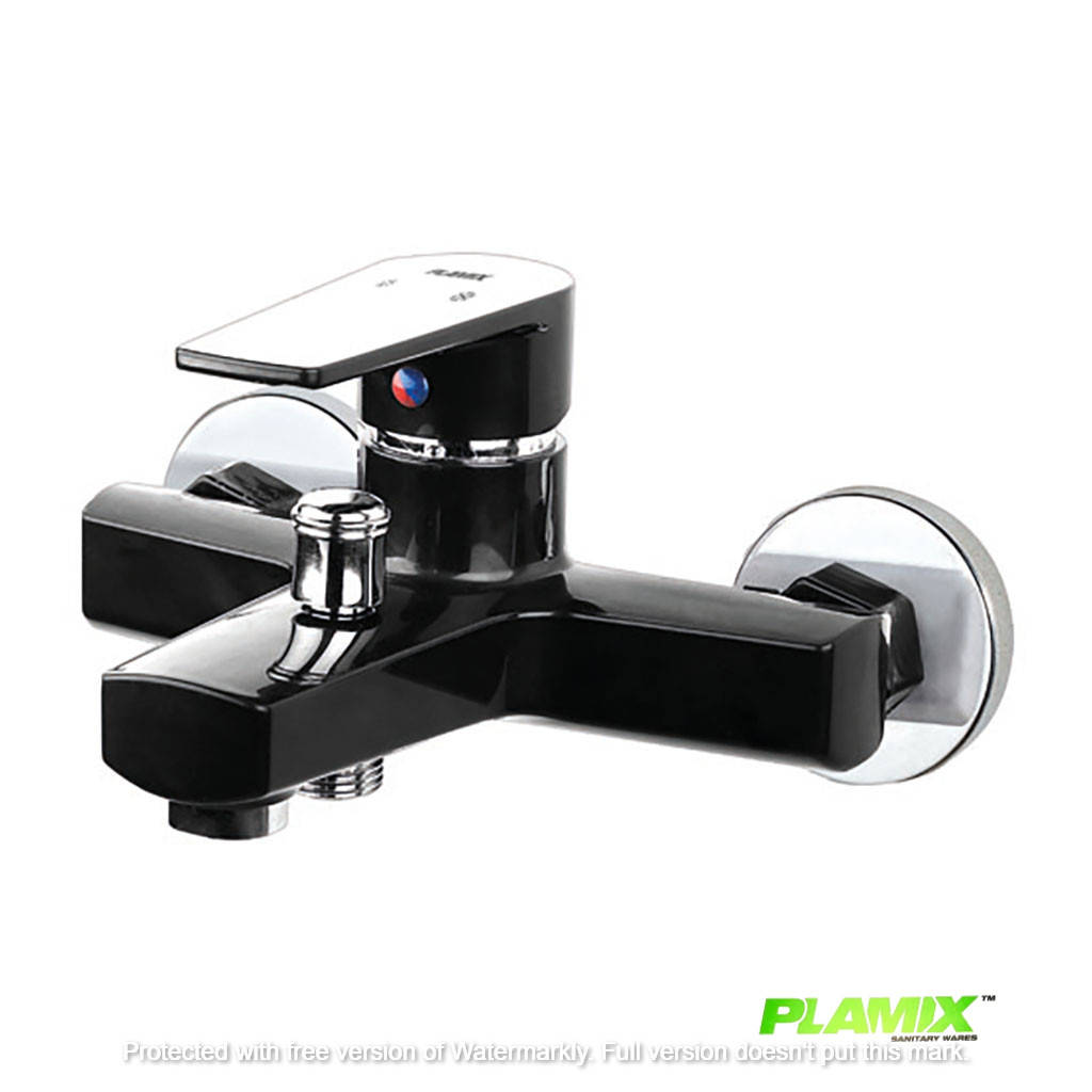 

Пластиковый смеситель для ванной PLAMIX Oscar-009 Black (без шланга и лейки), Черный