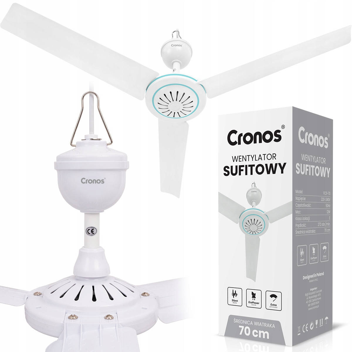 

Потолочный вентилятор 70 см Cronos