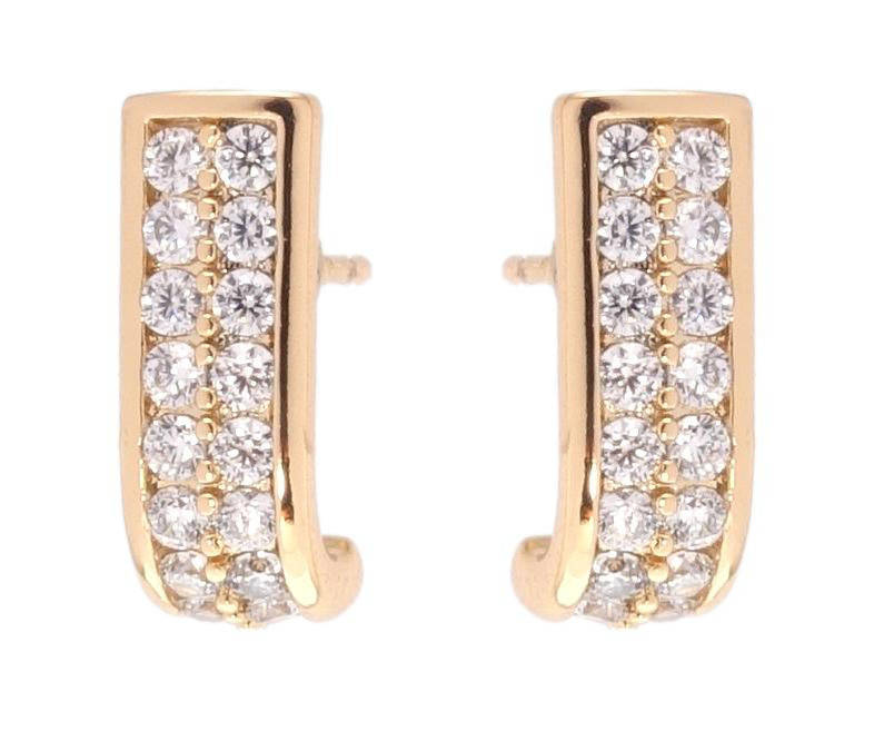 

Серьги Xuping Позолота 18K гвоздики (пусеты) "Дуги с дорожками циркония"