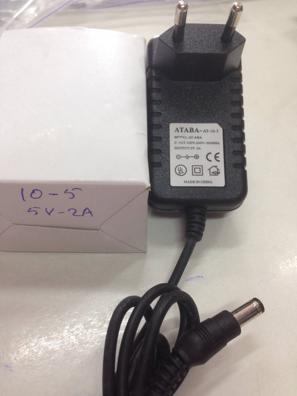 

Адаптер (220v/5v) 2A (5.5* 2.5mm), (10W) кабель 0,9m, ATABA блок питания