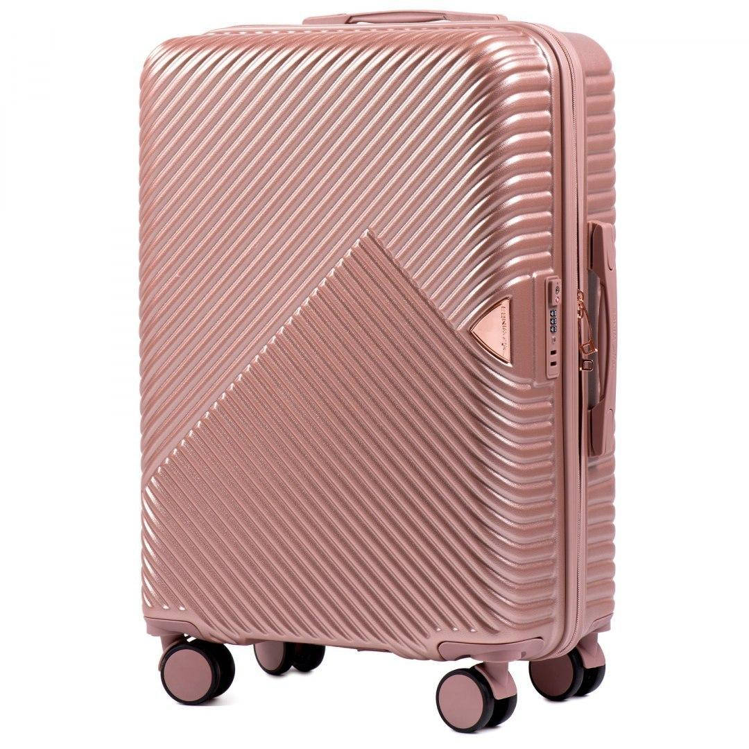 

Чемодан дорожный на 4 колесах Wings WN01  (M) Розовое золото, Розовый