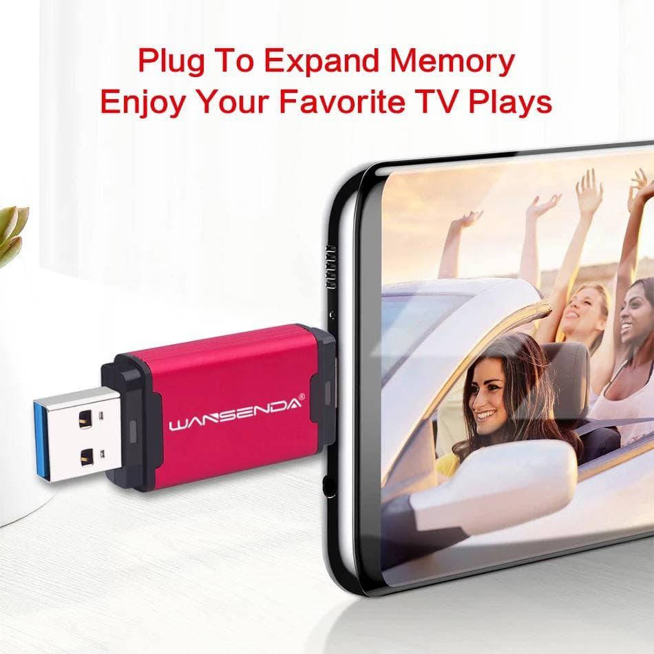 

Флеш накопитель 32 GB + OTG Type-С 3.0 WANSENDA usb flash, Красный