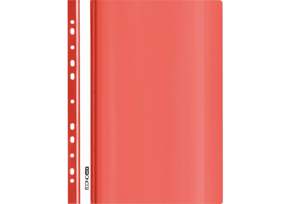 

Скоросшиватель пластиковый с перфорацией А4 Economix 31510-03 красный 30/300шт/уп