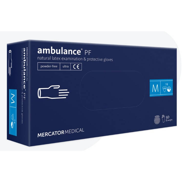 

Перчатки Ambulance PF Ultra латексные смотровые нестерильные неприпудренные р.L, Синий