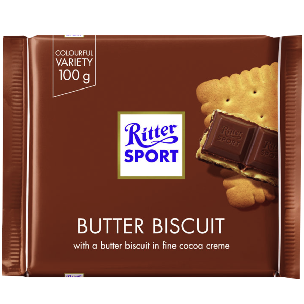 

Шоколад Ritter Sport Butter biscuit Молочный с начинкой из сливочного печенья 100г (1уп/11шт)