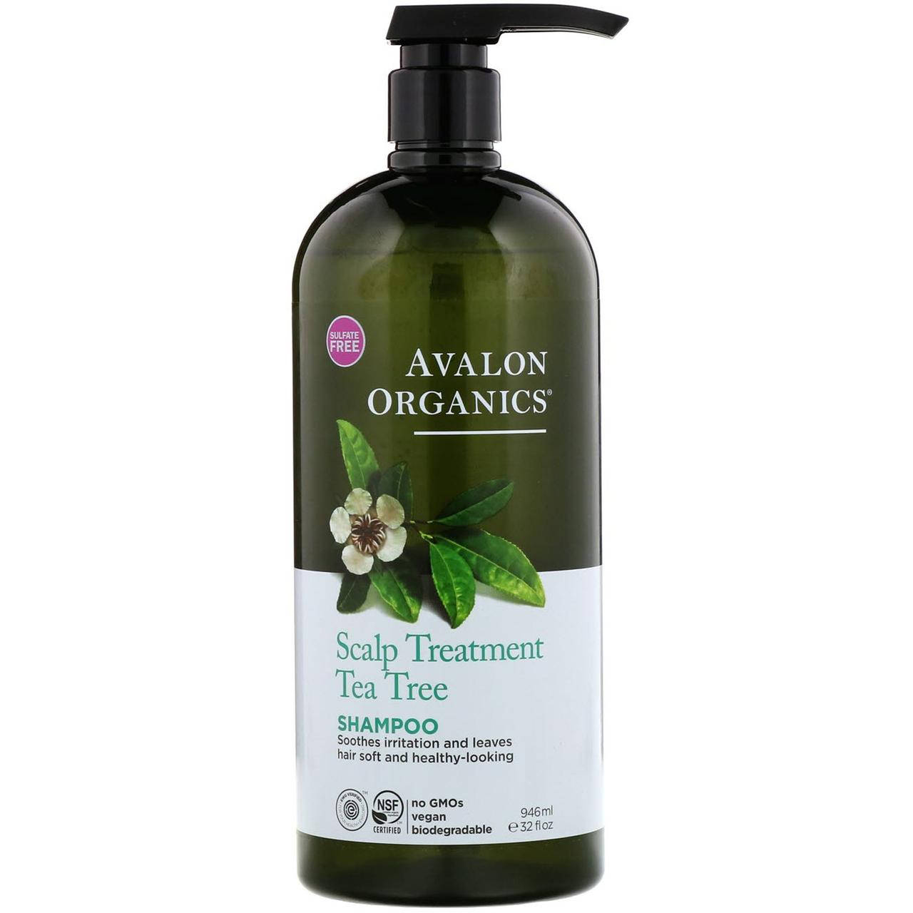 

Avalon Organics, Шампунь,терапия для кожи головы, чайное дерево, 32 (946 мл), официальный сайт, AVA-36128