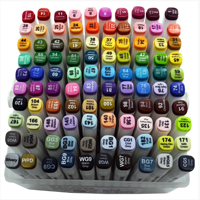 

Набор скетч-маркеров 100 шт. для рисования двусторонних Aihao sketchmarker код: PM508-100