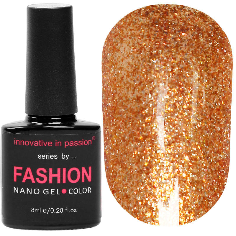 

Гель-лак Innovative in Passion серия Fashion № 256 (красное золото, с блестками), 8 мл