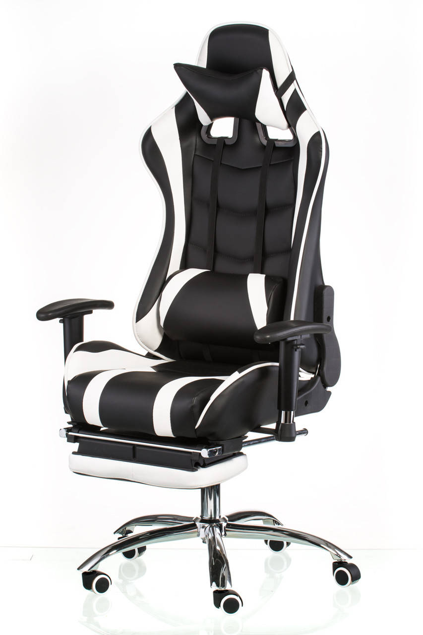 

Геймерское кресло Special4You ExtremeRace black/white with footrest E4732, Черный
