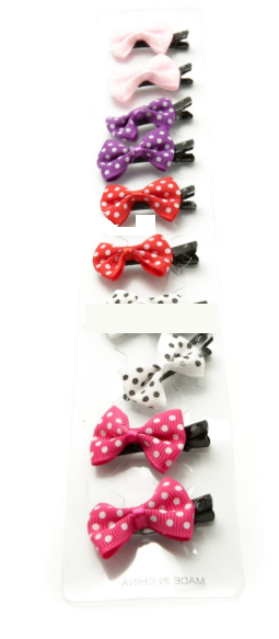 

Уточки с маленьким цветным бантиком в горох, Разные цвета