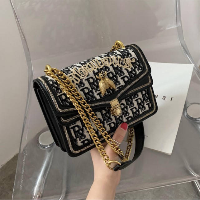 

Сумка Dior женская на цепочке c пчелой, Серый