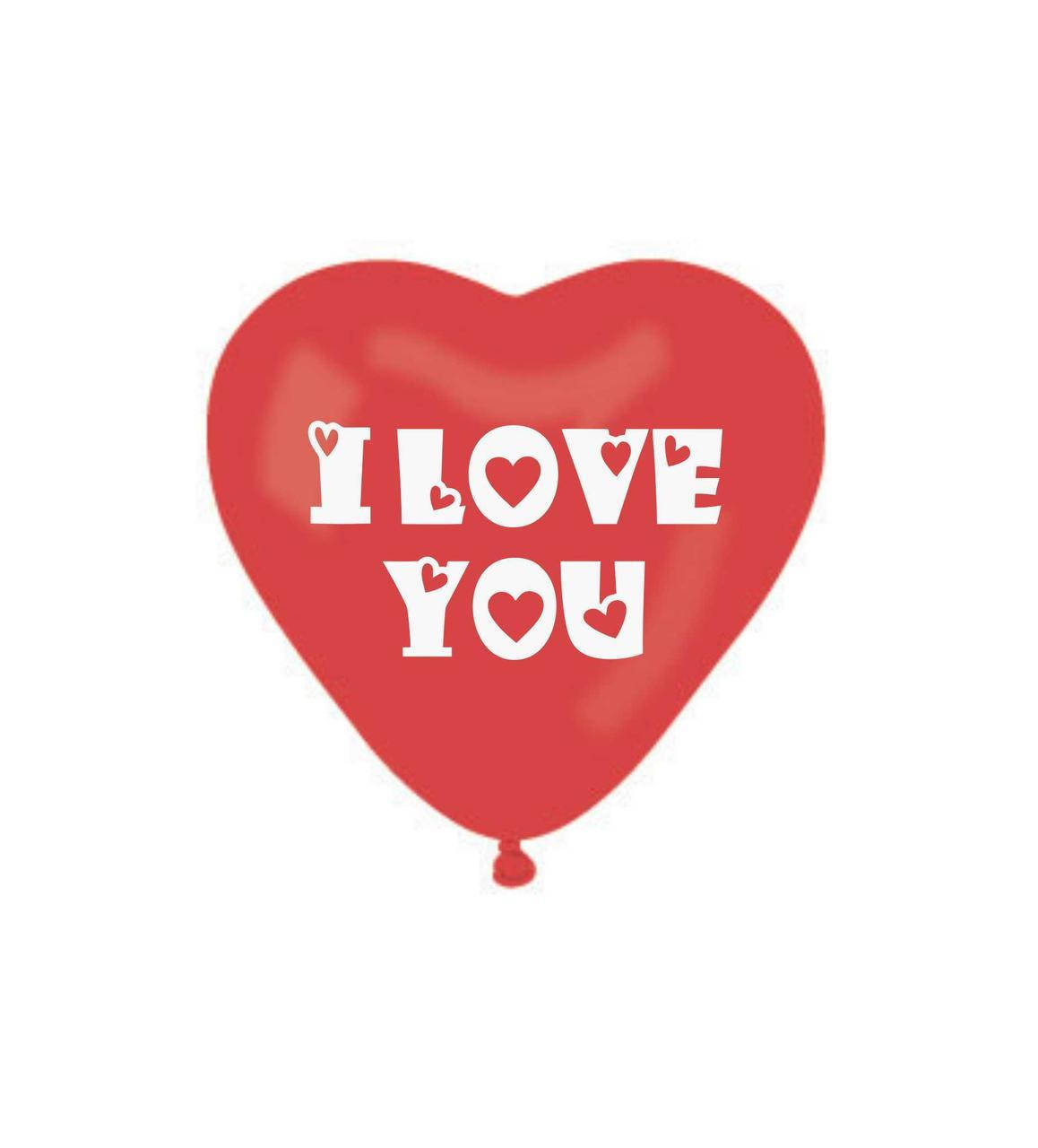 

Серця латексні 11" Червоні "І LOVE YOU" 25шт., Красный