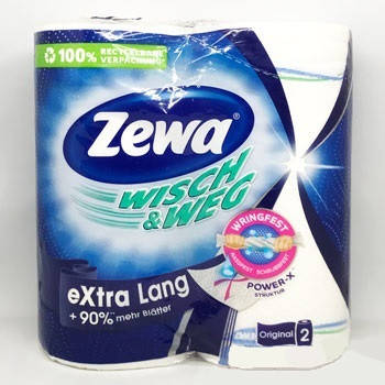 

Полотенца бумажные в рулоне ZEWA кухонное белые 2-слойное 2 шт., Белый