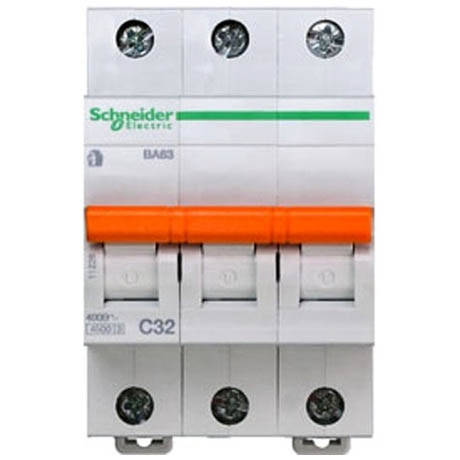 

Автоматический выключатель Schneider Electric Домовой 3P 32А (C) 4.5кА