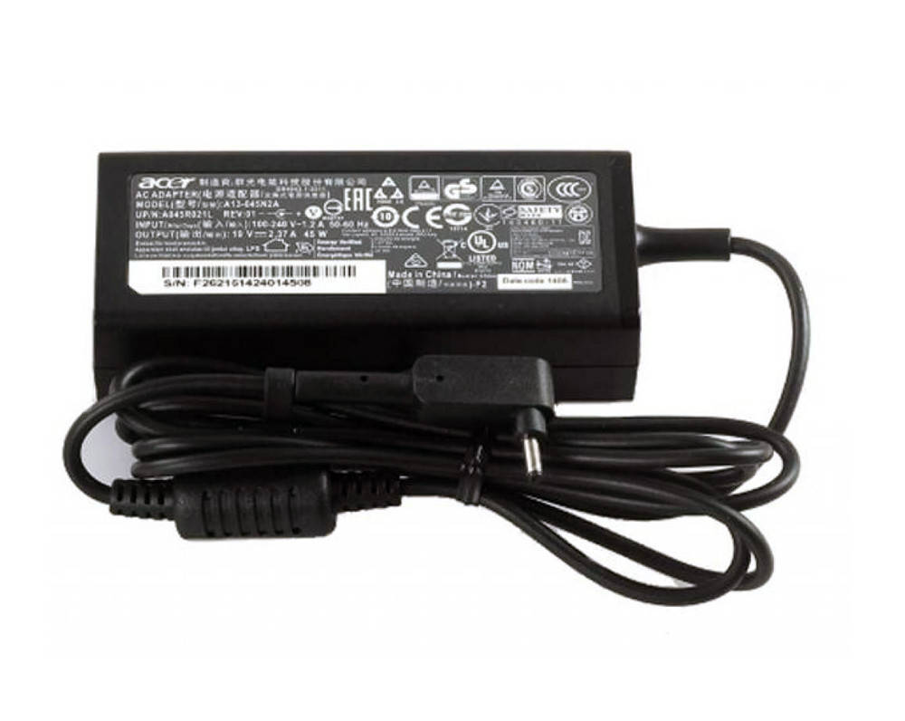 

Блок питания (зарядка) для ноутбука Acer 45W (19V 2,37А 5,5*1,7мм) A13-045N2A Оригинал, 45W, 19V, 2.37A,