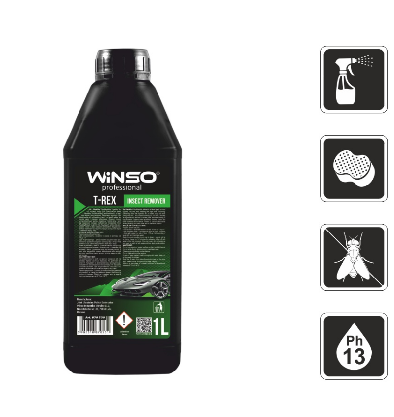 

Winso T-REX Insect remover 1л Очиститель следов насекомых (концентрат 1:10)