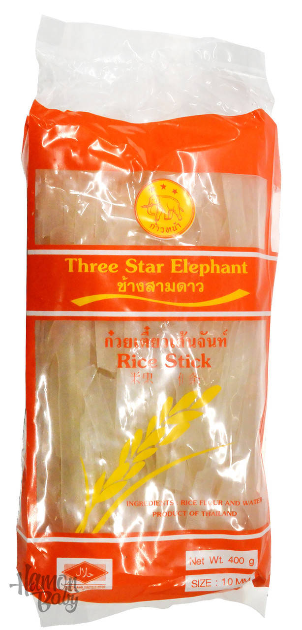 

Рисовая лапша, 10 мм, 400 г, ТМ Three Star Elephant, Таиланд