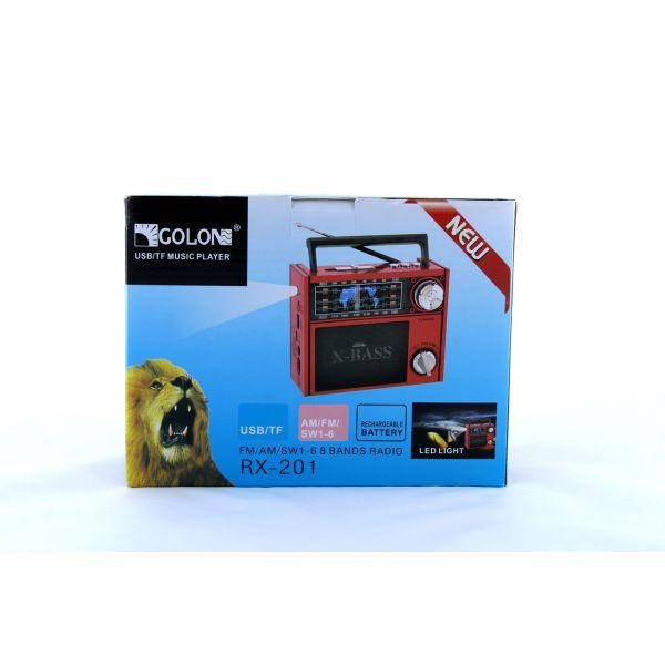 

Радиоприемник Golon RX 201 портативная колонка USB /SD / MP3/ FM / LED фонарик