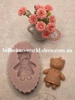 

Силиконовый Молд (форма) "Мишка-девочка", 3,8смх2,6см