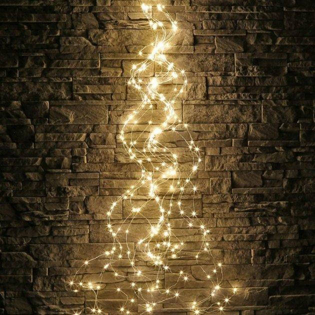 

Гирлянда "Конский хвост" 200 LED: 10 линий по 2 м, 20 диодов, нить, цвет: белый теплый