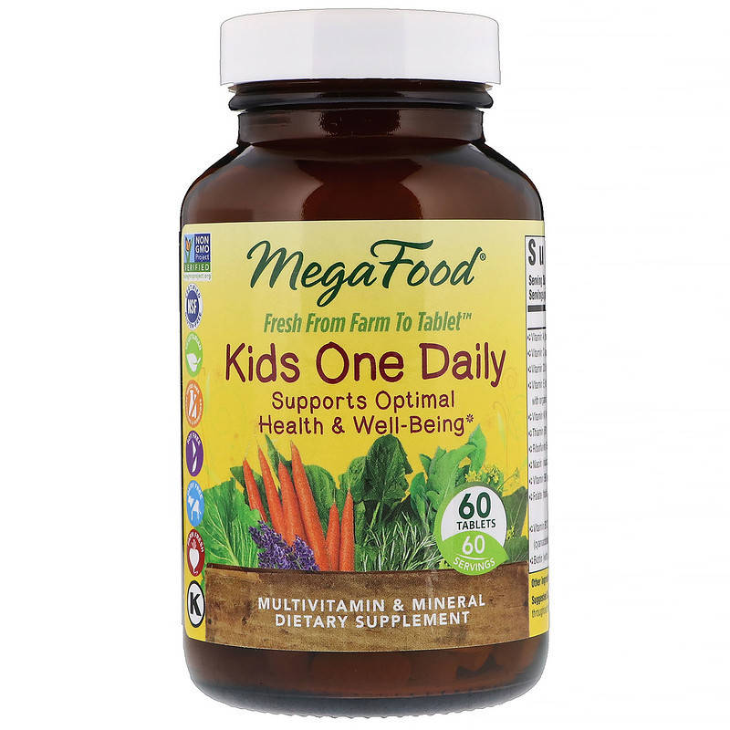 

MegaFood, Kids One Daily, витамины для детей, 60 таблеток