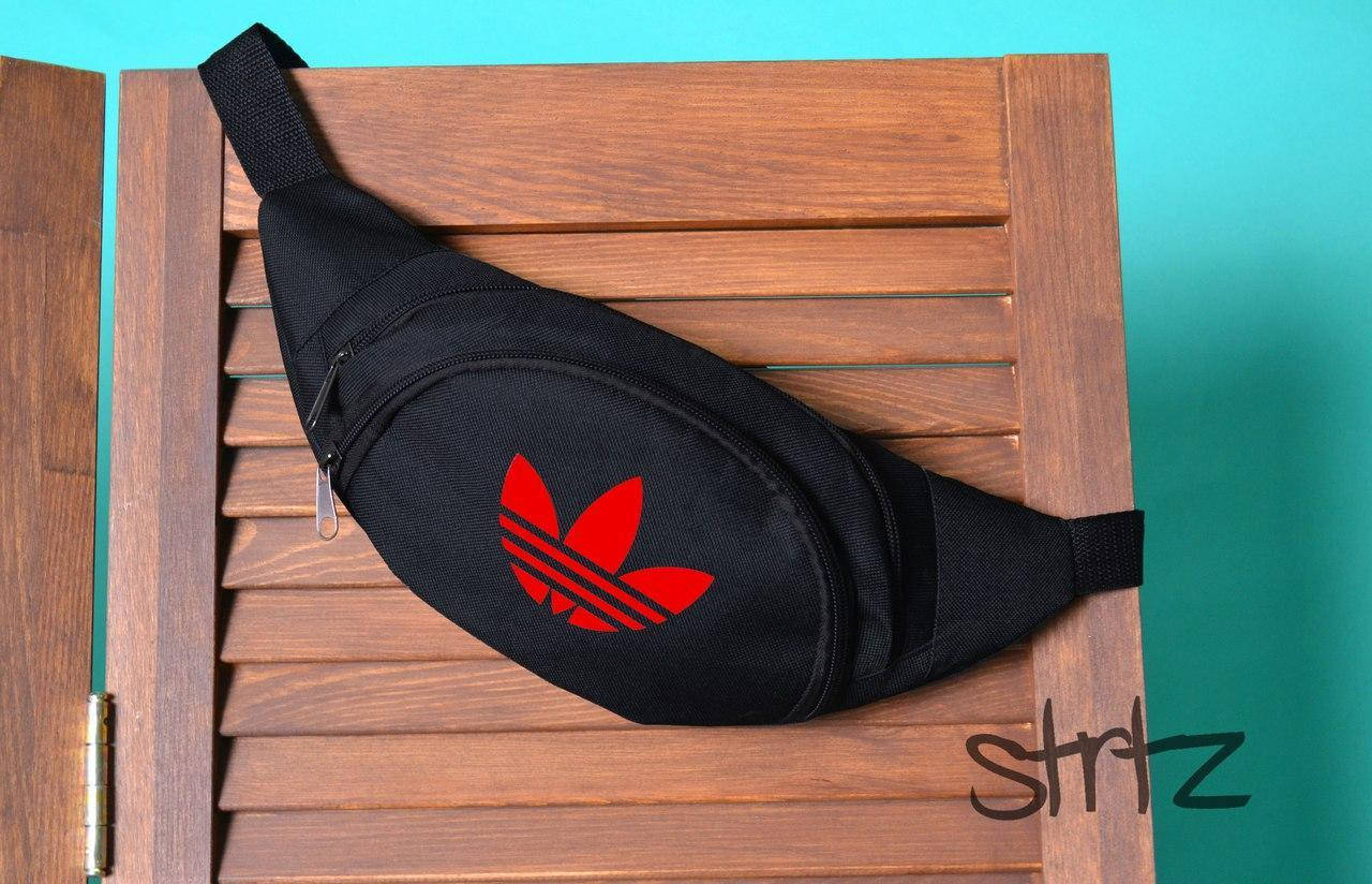 

Модная сумка на пояс,бананка адидас,adidas, Черный
