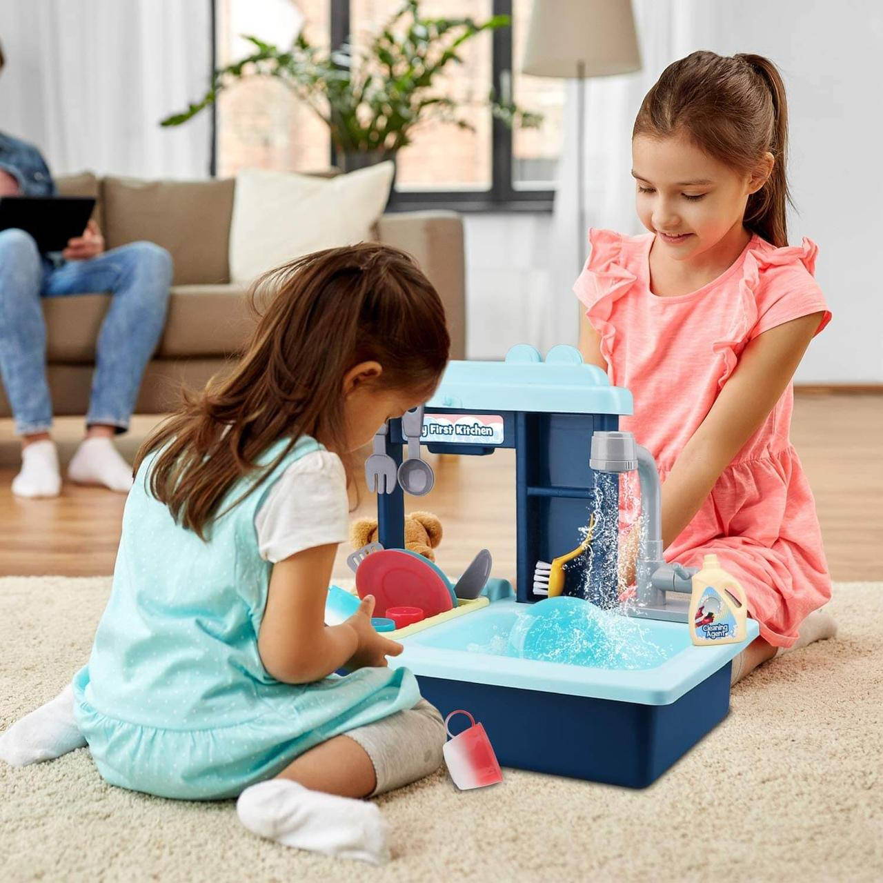

Детский игровой набор BO QI Delicate Kitchen бирюзовый с текущей водой