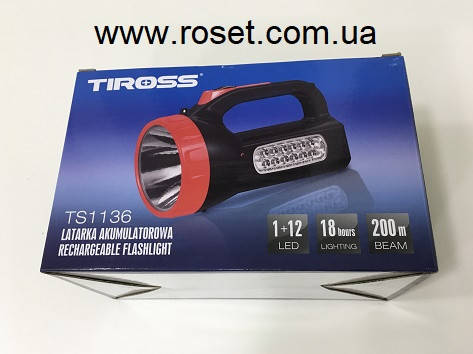 

Фонарь аккумуляторный диодный Tiross TS 1136, Красный