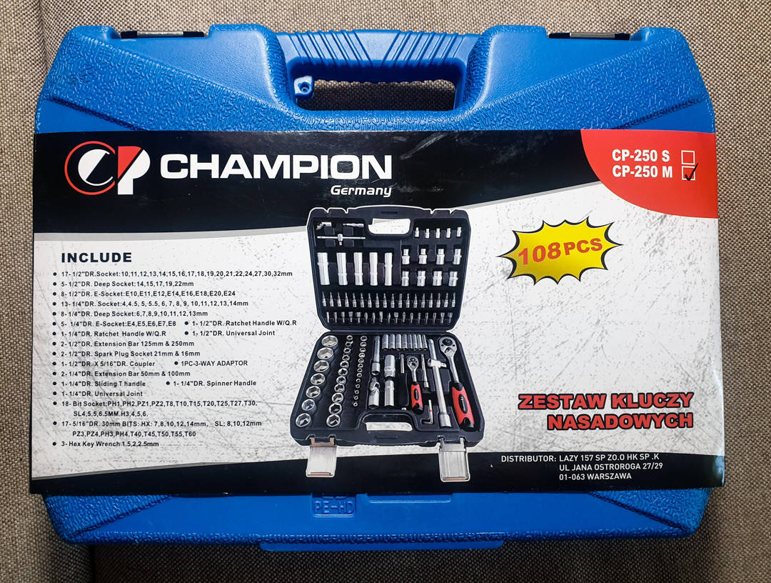 

Набор инструментов, ключей, головок Германия Champion - 108 шт