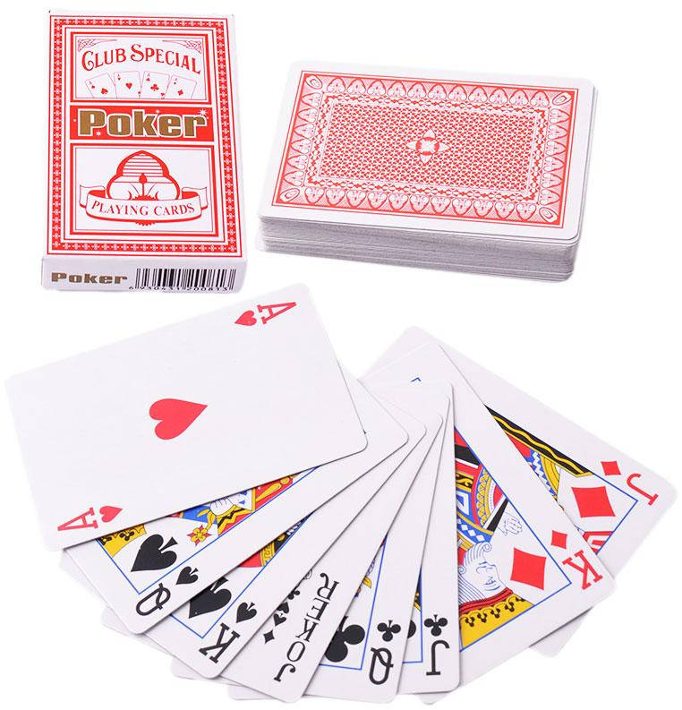 

Карты игральные (54шт/кол) POKER Club Special (красная рубашка) Y-001