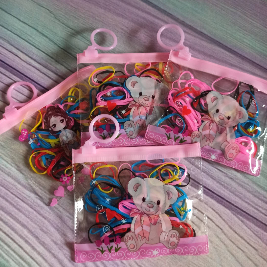 

Резинки силиконовые цветные крупные в силиконовой сумочке