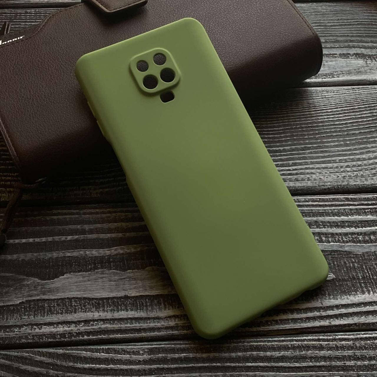 

Soft Touch силиконовый чехол c микрофиброй для Xiaomi Redmi Note 9s / 9 Pro / 9 Pro Max, Оливковый