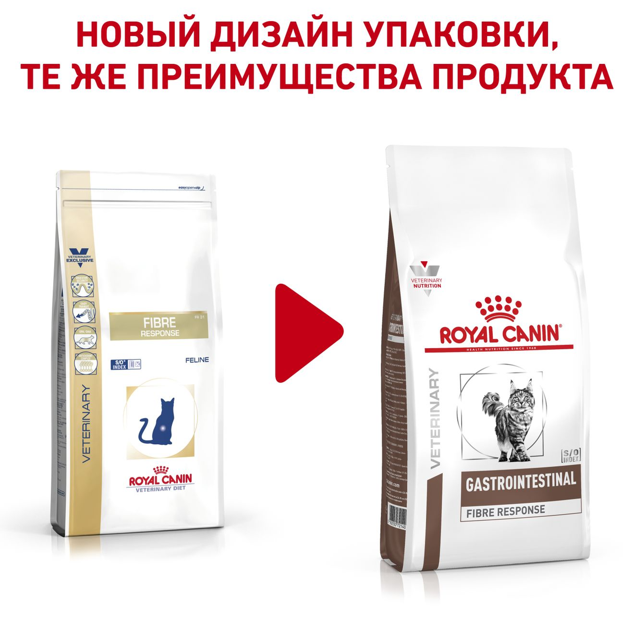 

Сухой лечебный корм Royal Canin Gastro Intestinal Fibre Response для кошек, 2КГ