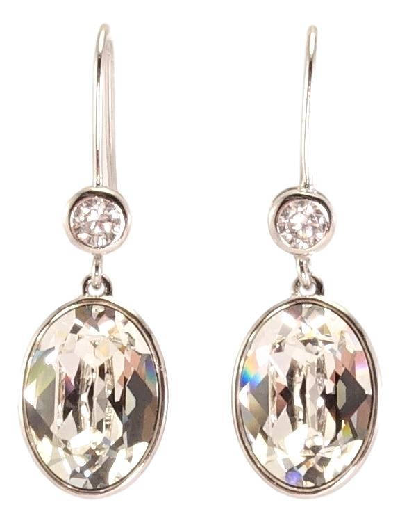

Серьги Xuping Родий с кр-ми Swarovski подвески французский замок "Кристалл Clear"