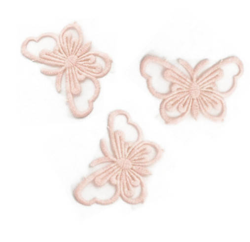 

Кружевной элемент Бабочка на сетке персиковая, 3,5х6 см